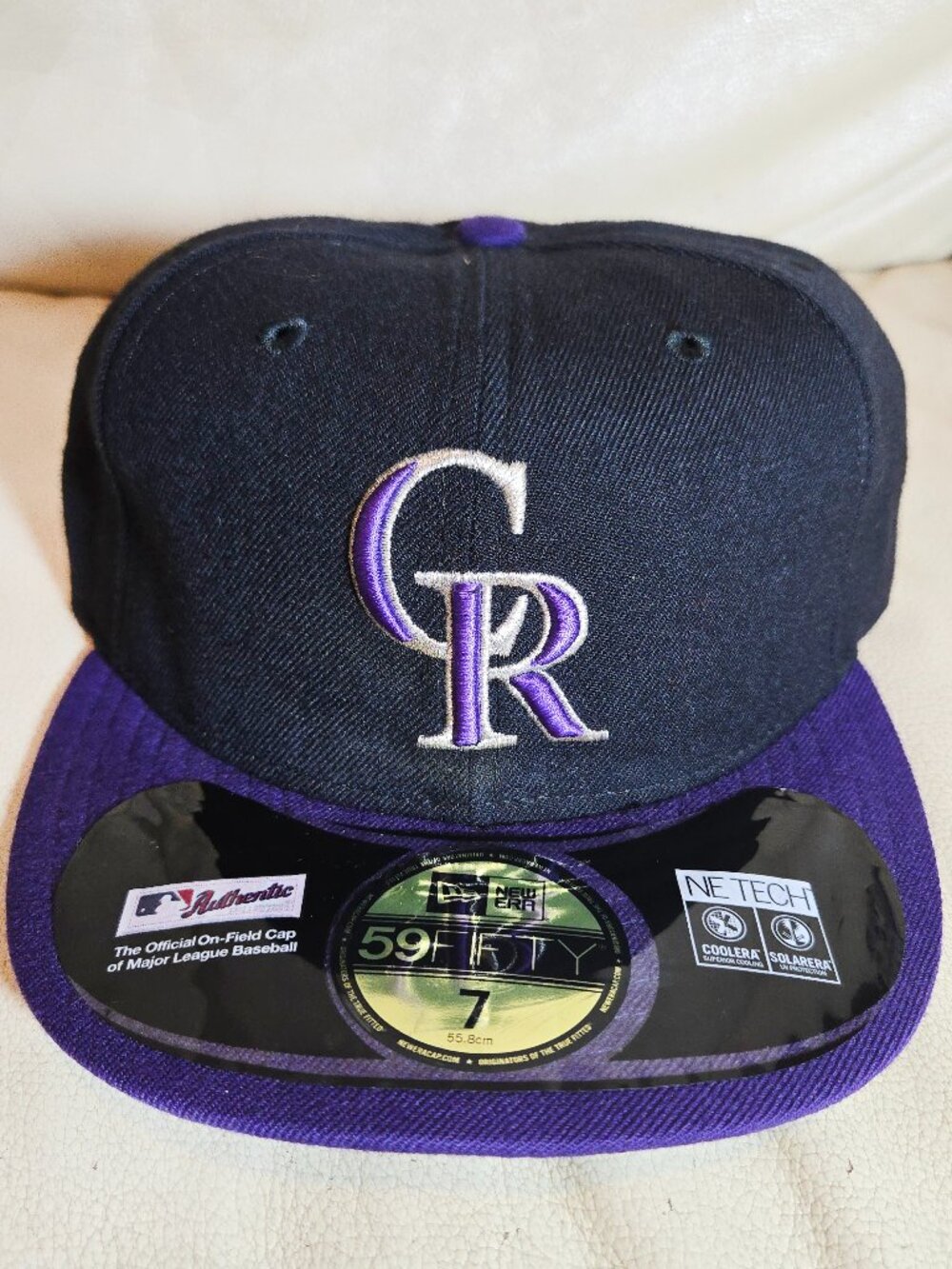 Y2K New Era 59Fifty MLB Colorado Rockies On Field Fitted Hat Cap Gray U/V Size 7
